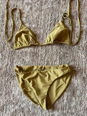 MIKOH Sage Green Bikini Set - Top M / Zuma Bottom L